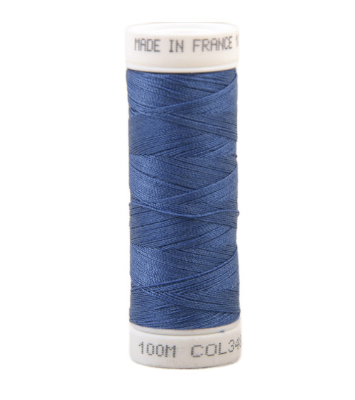 Polyester sewing thread 100m made in France - blue eloi 348