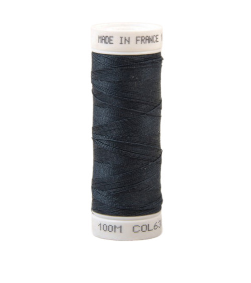 Polyester sewing thread 100m made in France - blue ptt 630