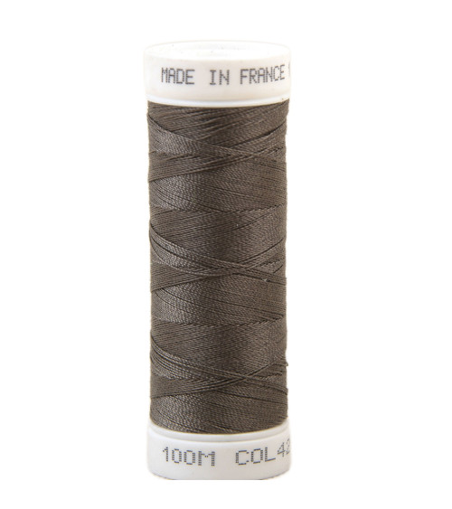 Polyester sewing thread 100m made in France - llama gray 421