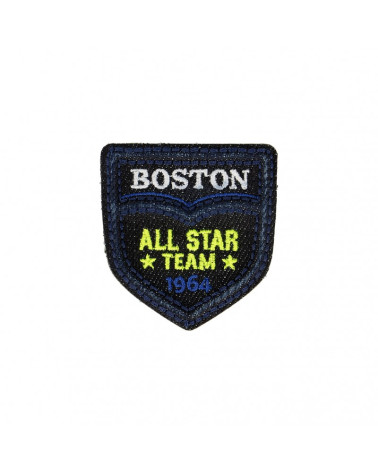 Ecusson thermocollant Equipe Boston Denim foncé 4,5cm x 5,5cm