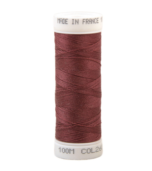 Polyester sewing thread 100m made in France - burgundy 260