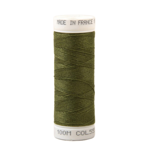 Polyester sewing thread 100m made in France - moss green 555