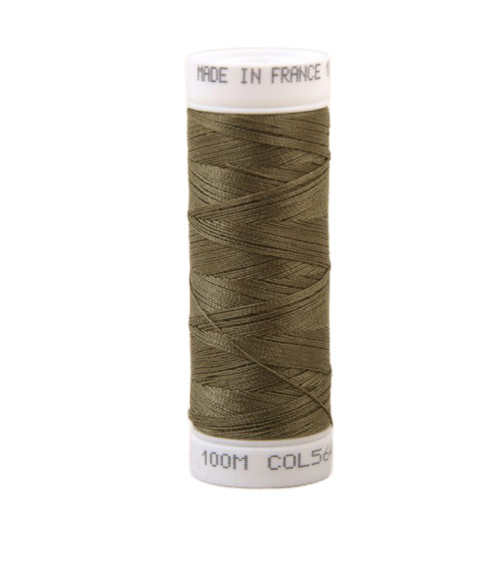 Polyester sewing thread 100m made in France - ficus brown 564