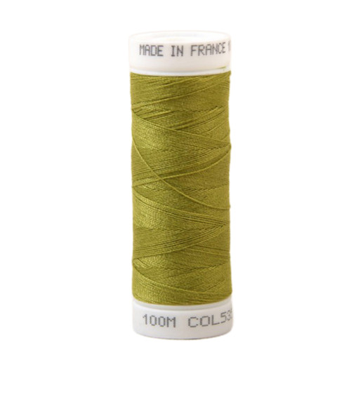 Polyester sewing thread 100m made in France - mustard yellow 534