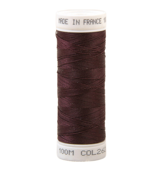 Polyester sewing thread 100m made in France - plum 252