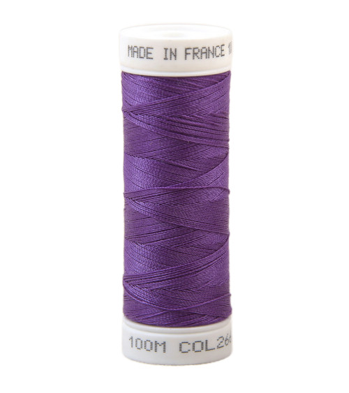 Polyester sewing thread 100m made in France - purple 266