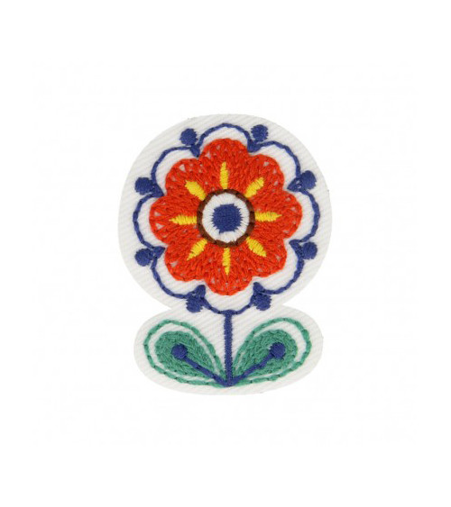 Babushka Flower Iron-on Badge 4cm x 3cm