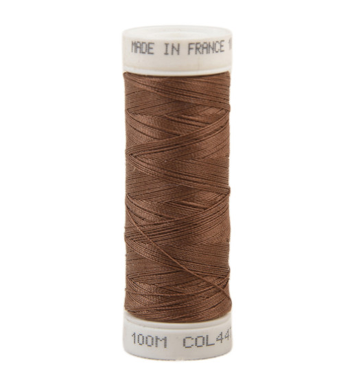 Polyester sewing thread 100m made in France - brown ural 447