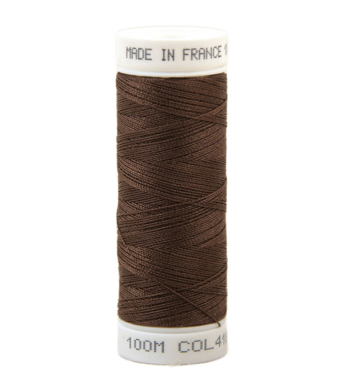 Polyester sewing thread 100m made in France - wild boar brown 418