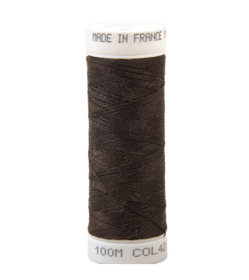 Polyester sewing thread 100m made in France - cola brown 429