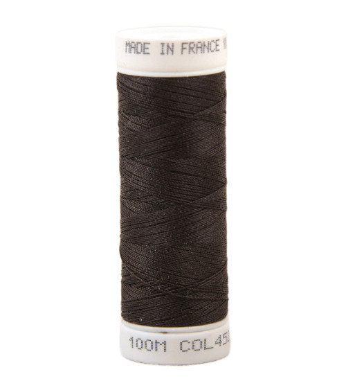 Polyester sewing thread 100m made in France - brown gabon 452