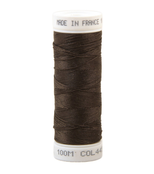 Polyester sewing thread 100m made in France - walnut husk 445