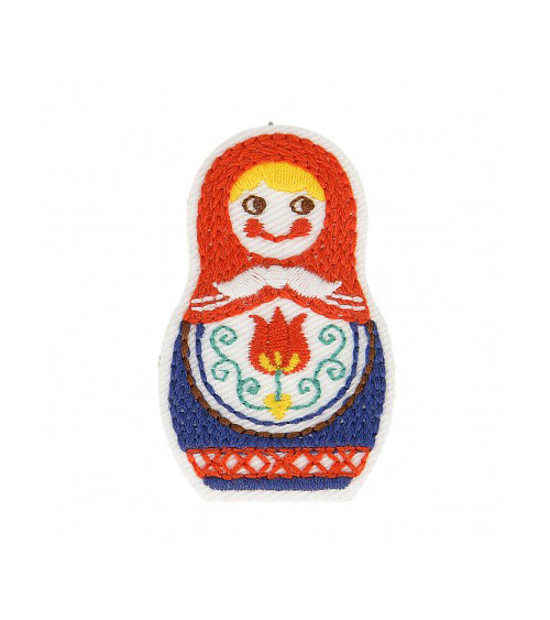 Babouchka Woman iron-on badge 4cm x 3cm