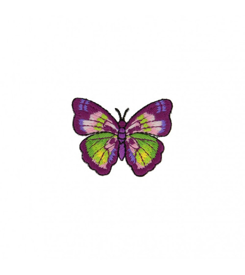 Parche termoadhesivo Mariposa verde violeta 4 cm x 4 cm