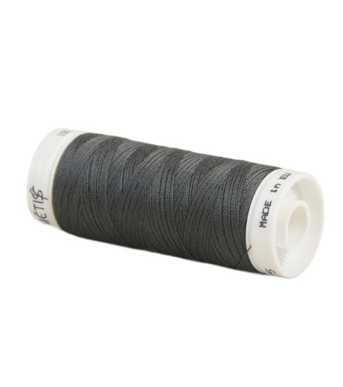 Bobine fil polyester 200m Oeko Tex fabriqué en Europe gris foncé