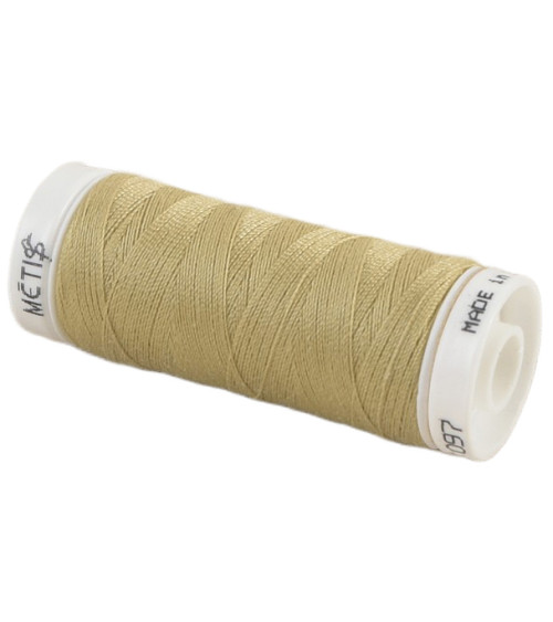 Bobina de hilo de poliéster 200m Oeko Tex fabricado en Europa beige cacahuete