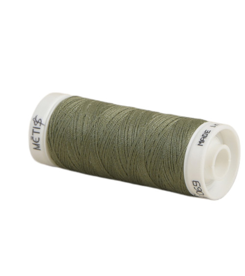 Spool of polyester thread 200m Oeko Tex made in Europe khaki brown