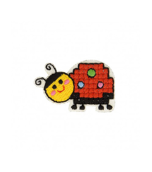 Juego de 3 parches de crochet Ladybug termoadhesivos de 1,5 cm x 4 cm