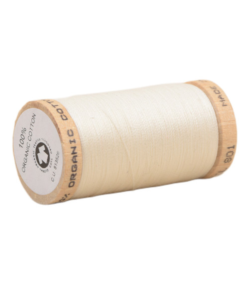 100% organic cotton thread spool 275m off-white