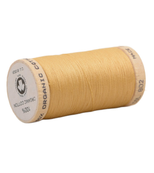 100% organic cotton thread spool 275m pale yellow