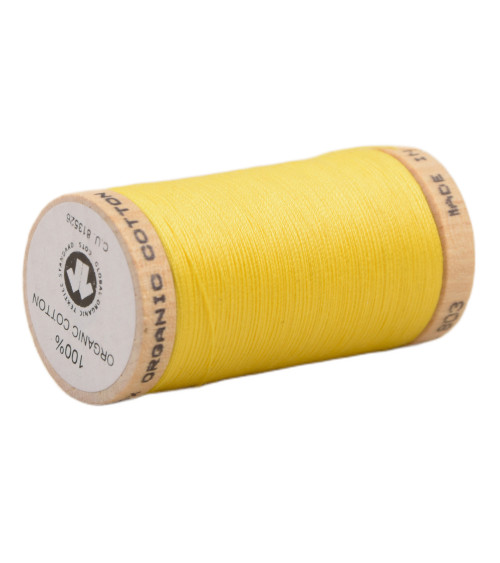 100% organic cotton thread spool 275m canary yellow