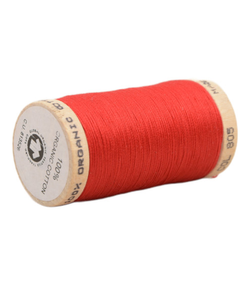 Bobina di filo di cotone organico al 100% 275 m rosso