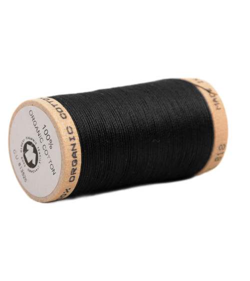 100% organic cotton thread spool 275m black