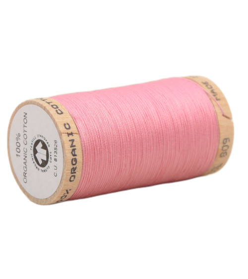 100% organic cotton thread spool 275m baby pink