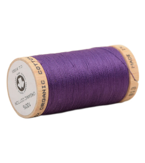 100% organic cotton thread spool 275m purple