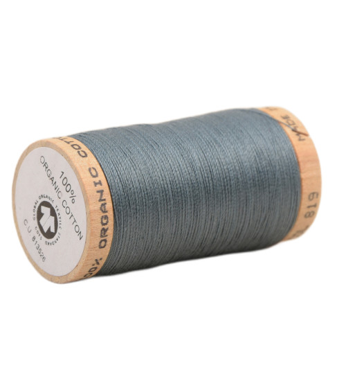 100% organic cotton thread spool 275m medium gray