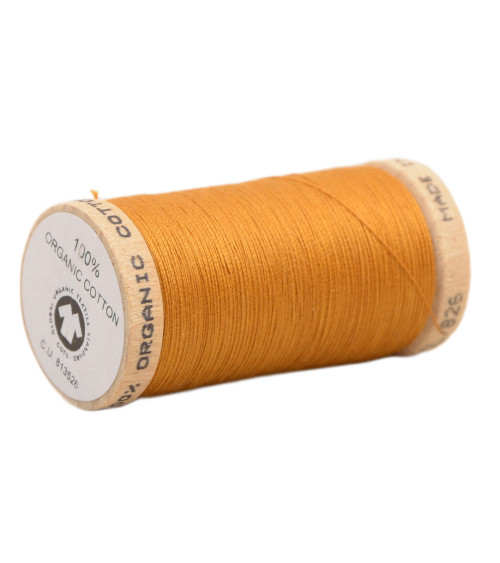 100% organic cotton thread spool 275m old gold