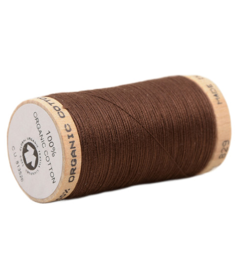 100% organic cotton thread spool 275m chocolate brown