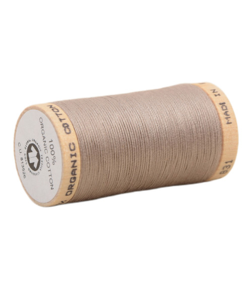 100% organic cotton thread spool 275m taupe