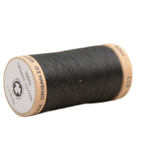 100% organic cotton thread spool 275m steel gray