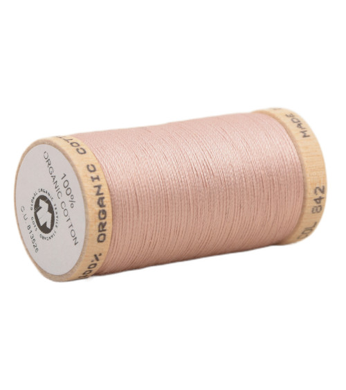 Bobina di filo 100% cotone organico 275 m rosa cipria