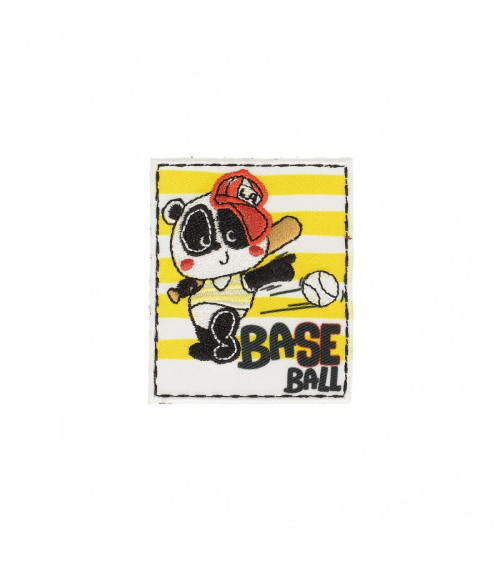 Set of 3 iron-on patches Big Panda in baseball 4.5cm x 6cm