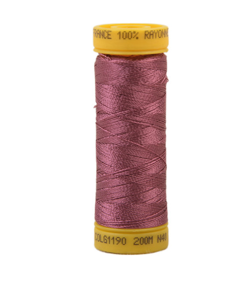 Bobina di filo da ricamo 100% viscosa 200 m - Rosa antico C190