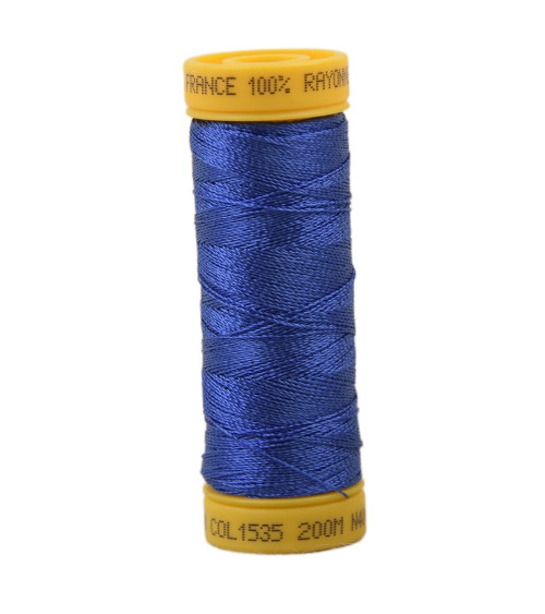 Bobina di filo da ricamo 100% viscosa 200 m - Blu Oltremare C535