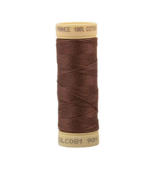 90m cotton thread spool made in France - Tabac C81