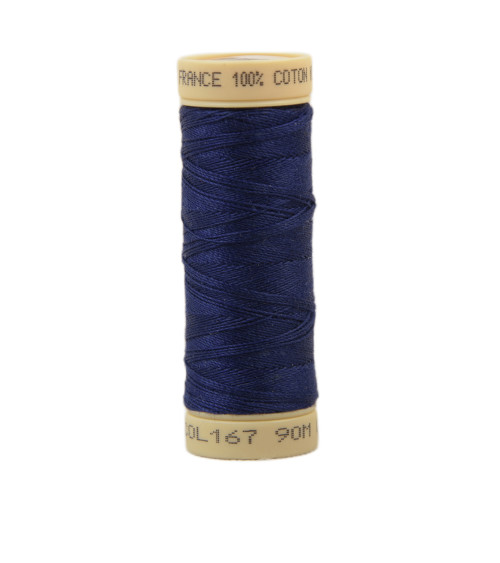 Bobina di filo di cotone da 90 m prodotta in Francia - Blu navy C167