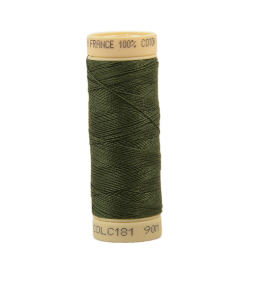 90m cotton thread spool made in France - Khaki green C181