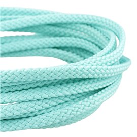 Bobine 50m Cordon damier polyester 6mm bleu d'eau