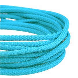 Bobine 50m Cordon damier polyester 6mm turquoise