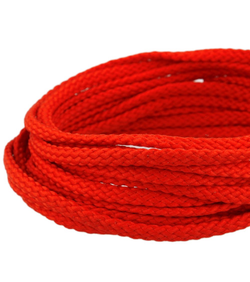 Bobina 50m Cordón poliéster cuadros 6mm rojo