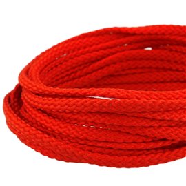 Bobine 50m Cordon damier polyester 6mm rouge