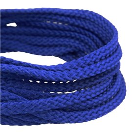 Bobine 50m Cordon damier polyester 6mm bleu roy