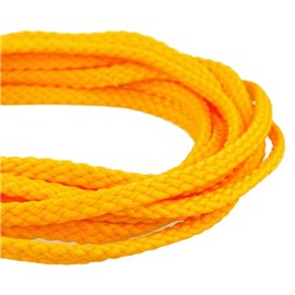 Bobine 50m Cordon damier polyester 6mm jaune or