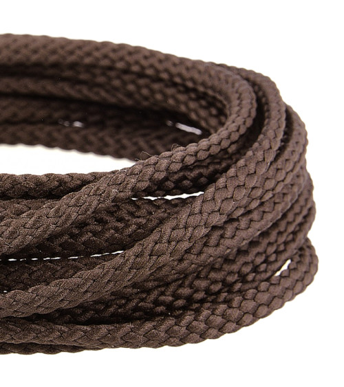 50m spool of 6mm dark brown polyester checkered cord