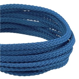 Bobine 50m Cordon damier polyester 6mm bleu