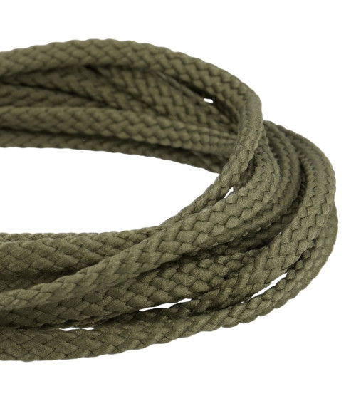 50m spool of 6mm khaki green polyester checkered cord